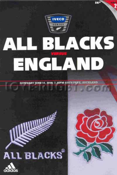 2008 New Zealand v England  Rugby Programme
